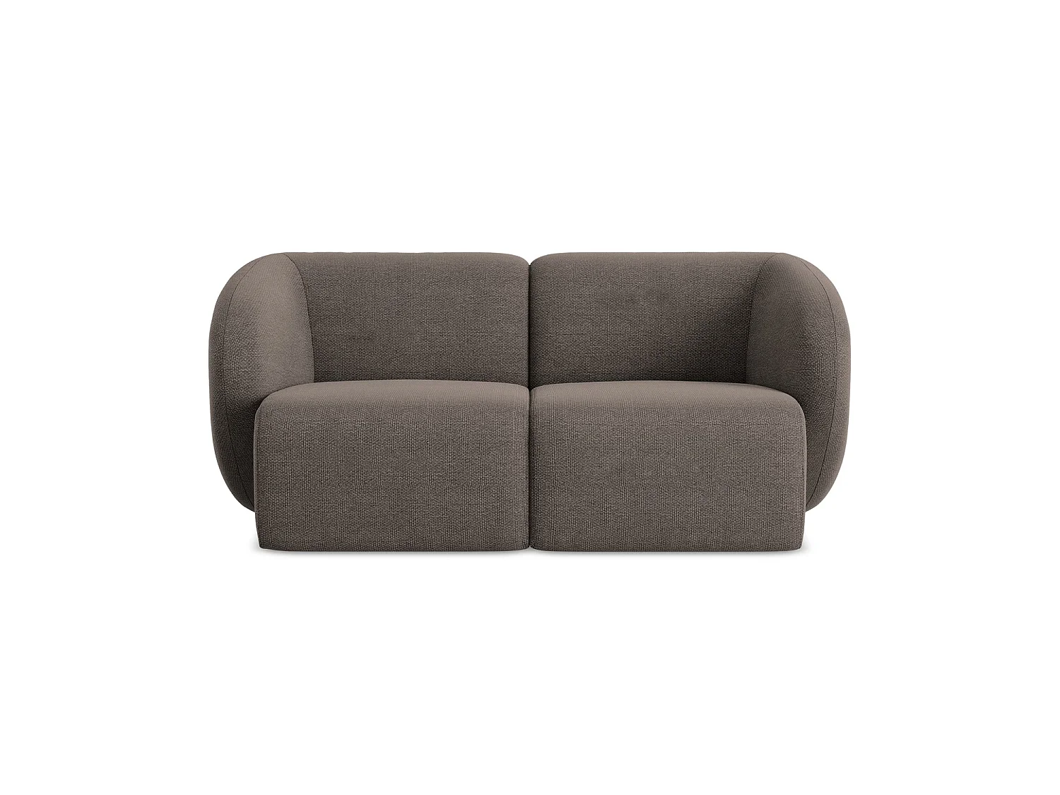 Modułowa sofa 2-osobowa - z tkaniny bouclé - czekoladowy - CERVO