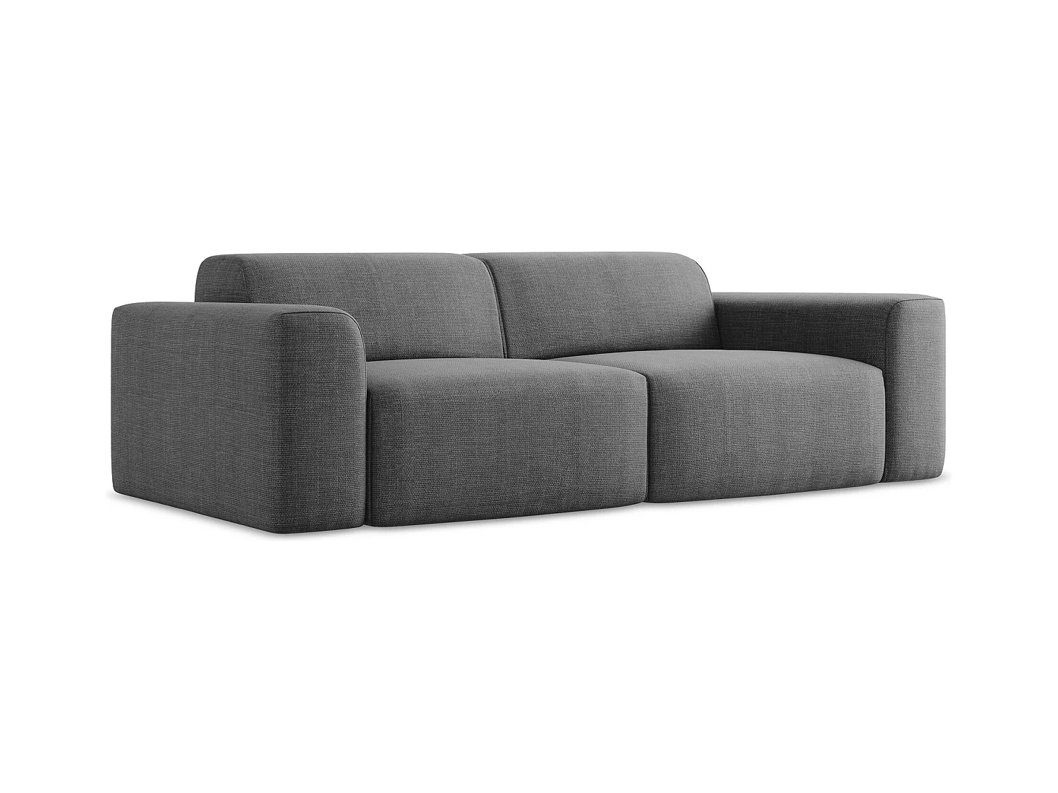 Canapé modulable 3 places en tissu texturé - gris foncé - KELI