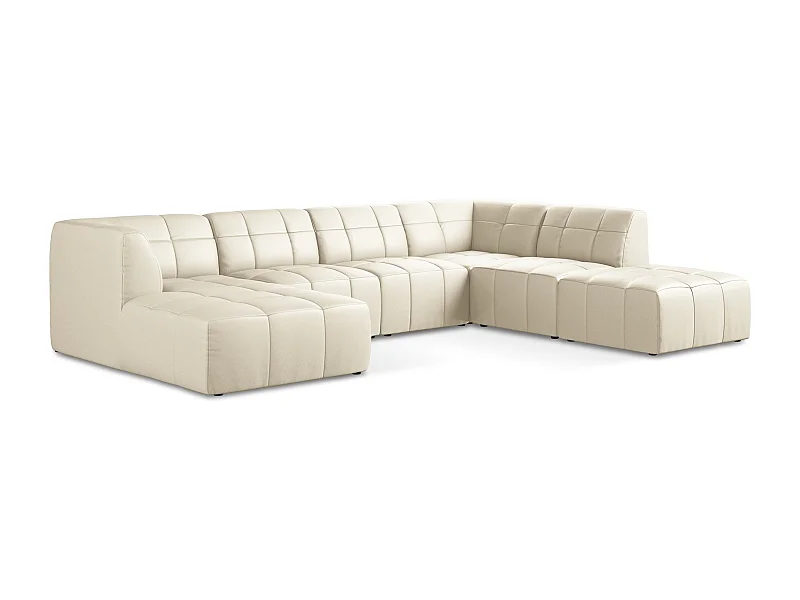 Große Wohnlandschaft - - Kunstleder - Hell beige - ALOHA