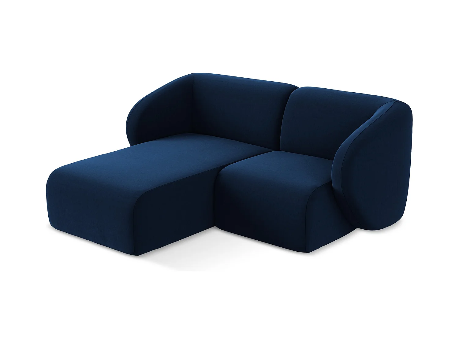 Sofá modular 2,5 plazas izquierdo de terciopelo azul real - LANI