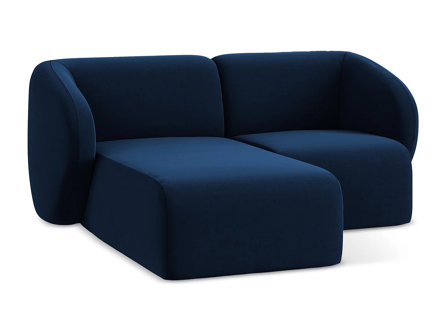 Modulaire hoekbank links van koningsblauw velours - LANI