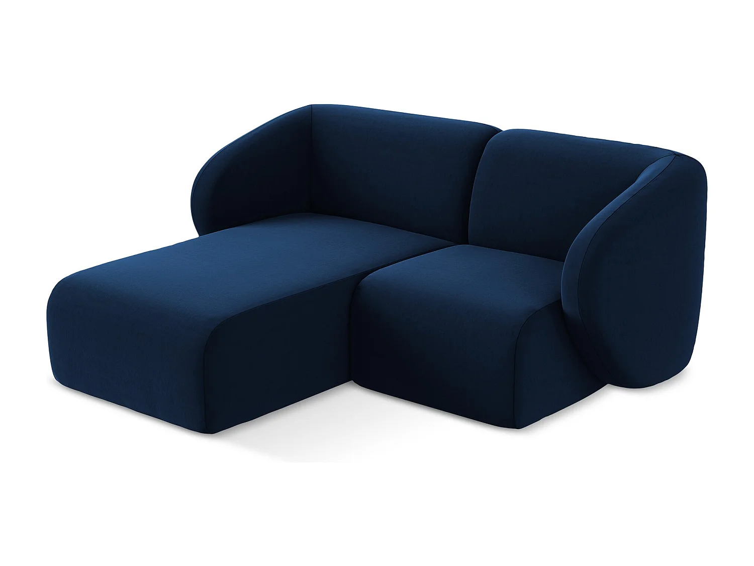 Modulaire hoekbank links van koningsblauw velours - LANI