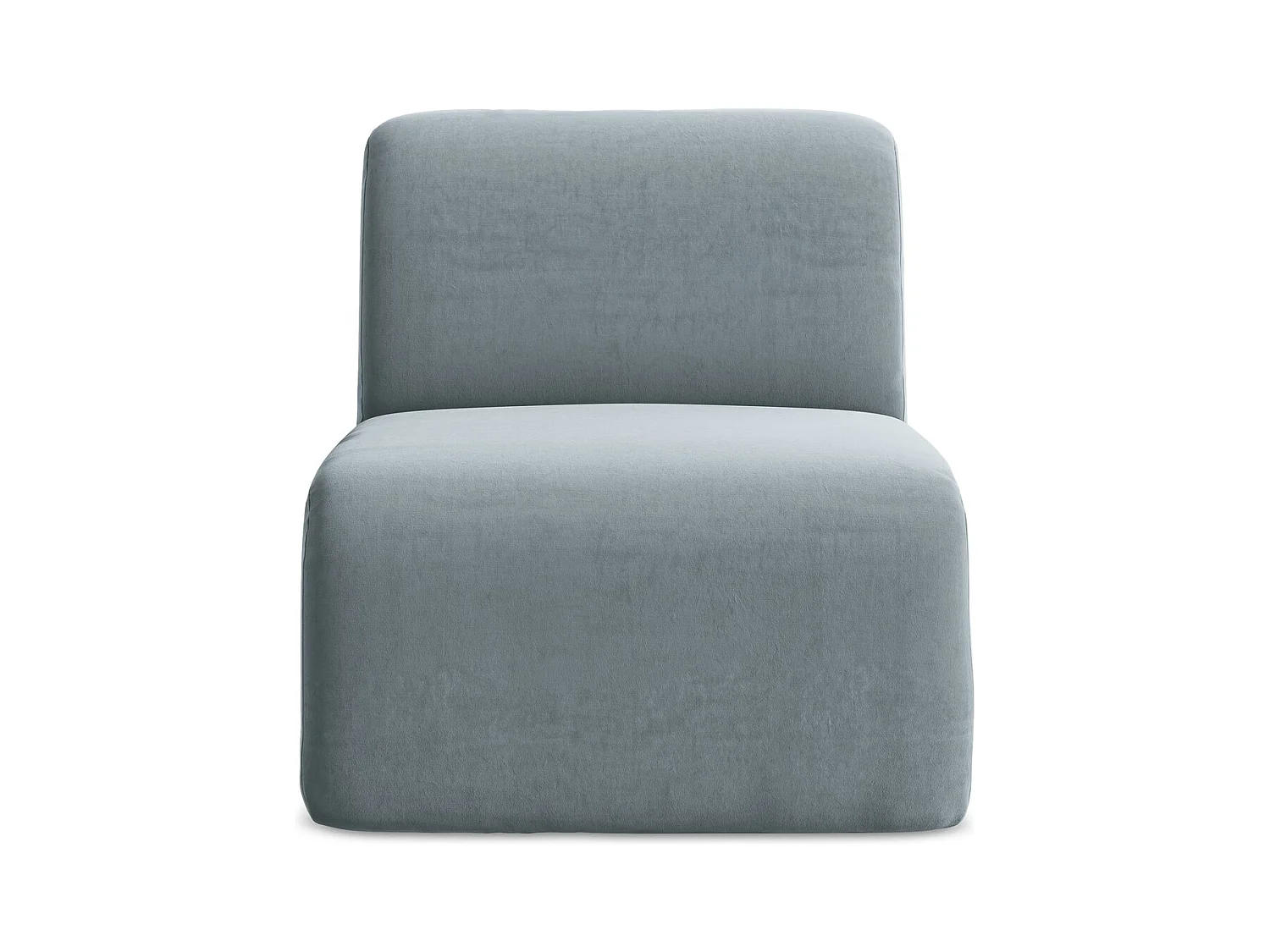 Fauteuil pour canapé modulable en velours - bleu clair - LANI