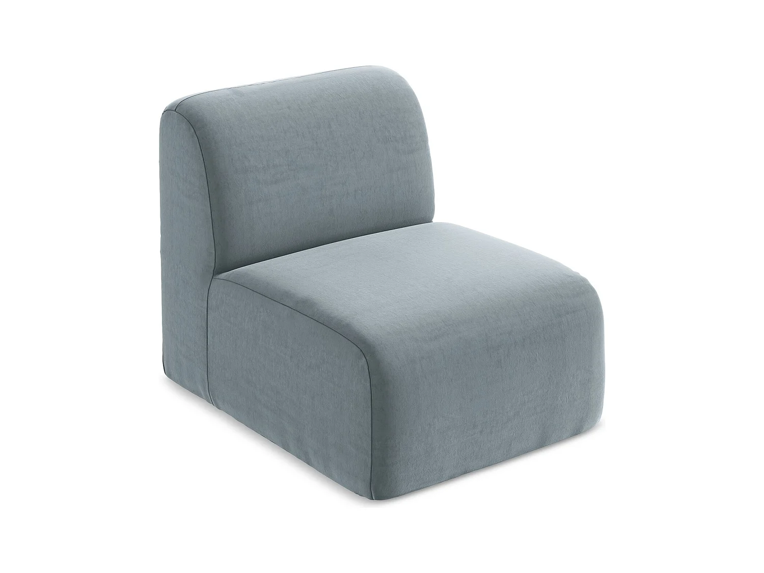Fauteuil pour canapé modulable en velours - bleu clair - LANI