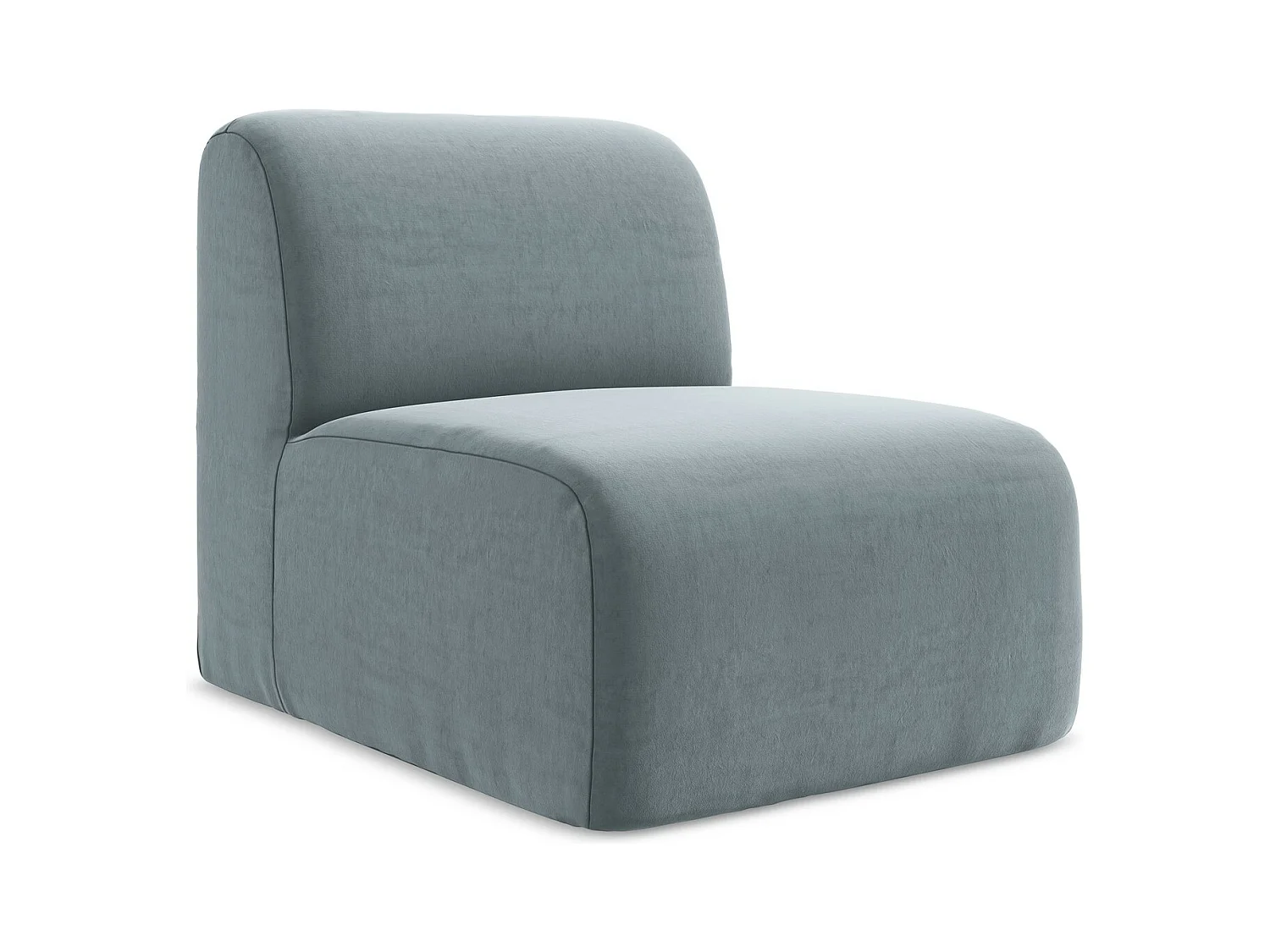 Modular - Mittelsofa - Samt - Hellblau - LANI