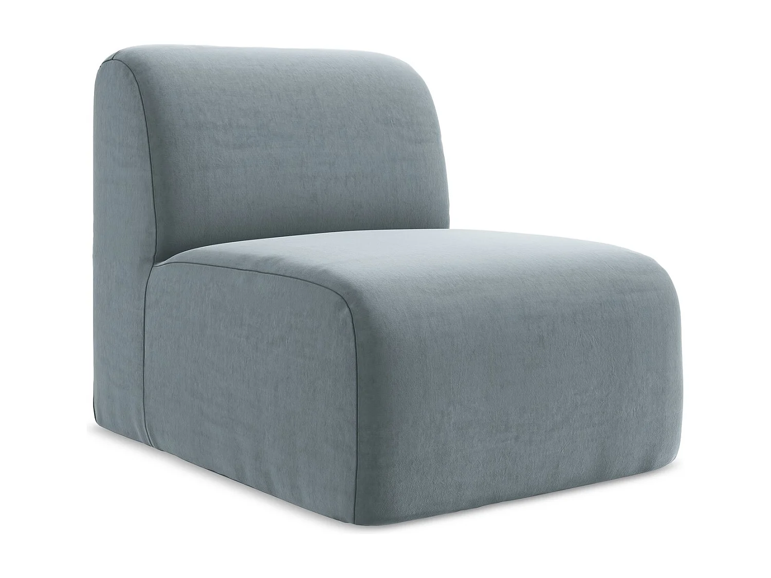Fauteuil pour canapé modulable en velours - bleu clair - LANI