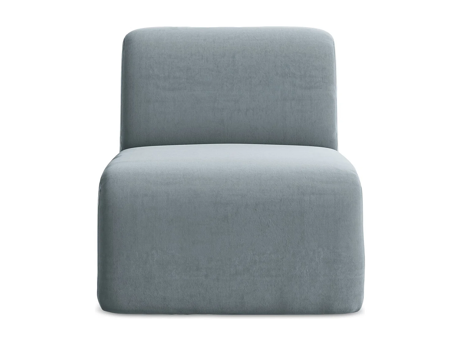 Fauteuil pour canapé modulable en velours - bleu clair - LANI