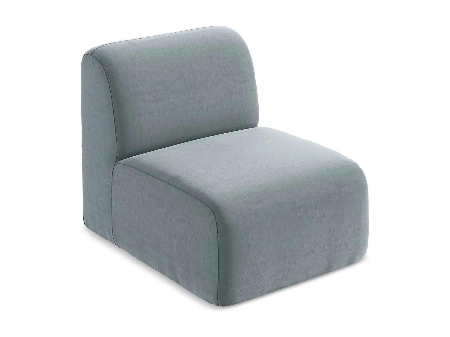 Fauteuil pour canapé modulable en velours - bleu clair - LANI