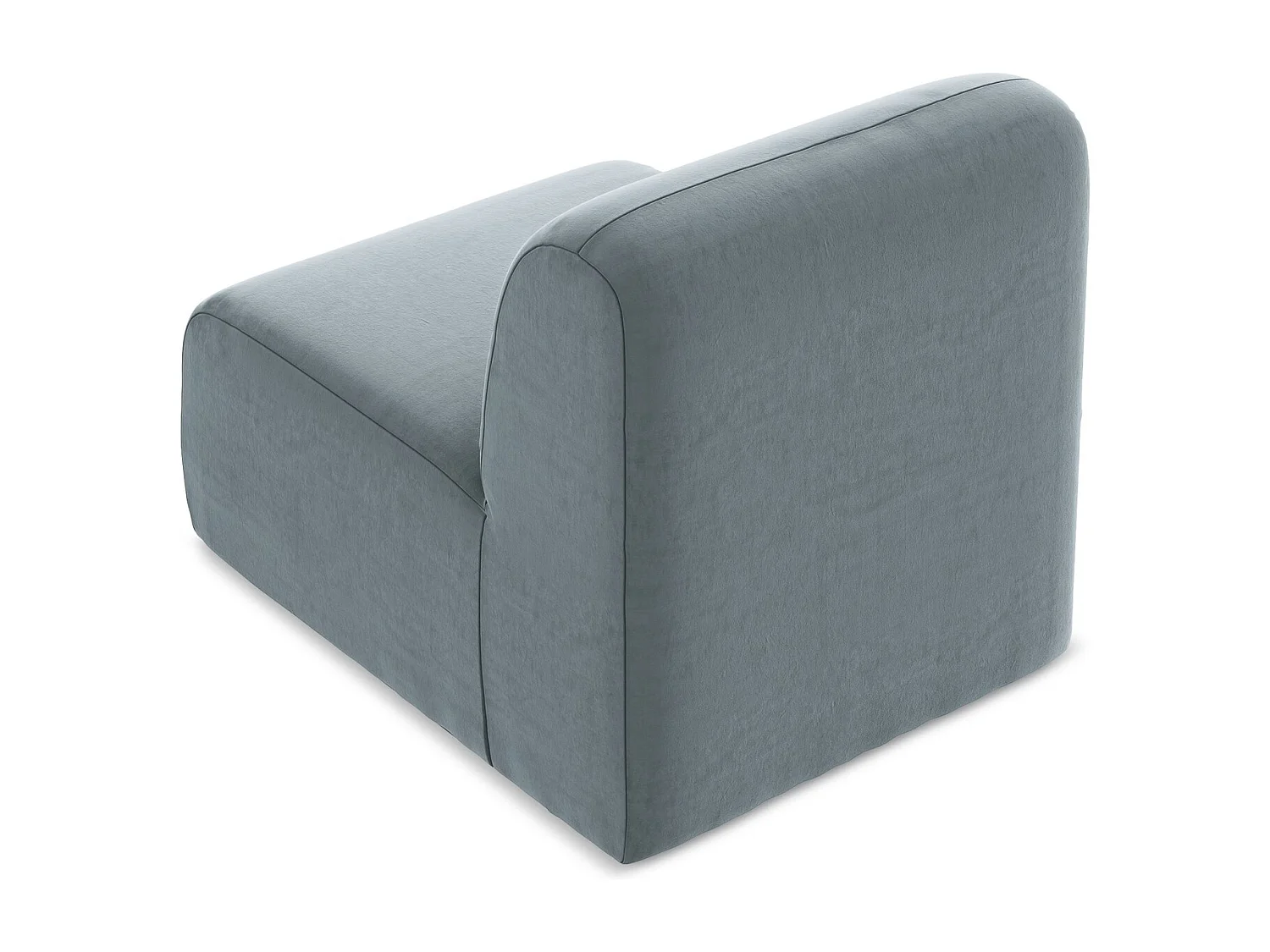 Fauteuil pour canapé modulable en velours - bleu clair - LANI