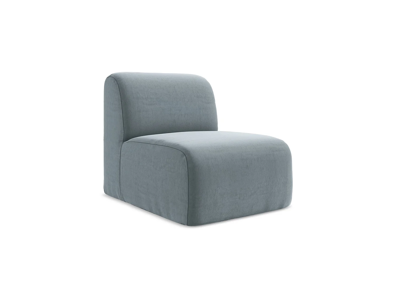 Fauteuil pour canapé modulable en velours - bleu clair - CERVO