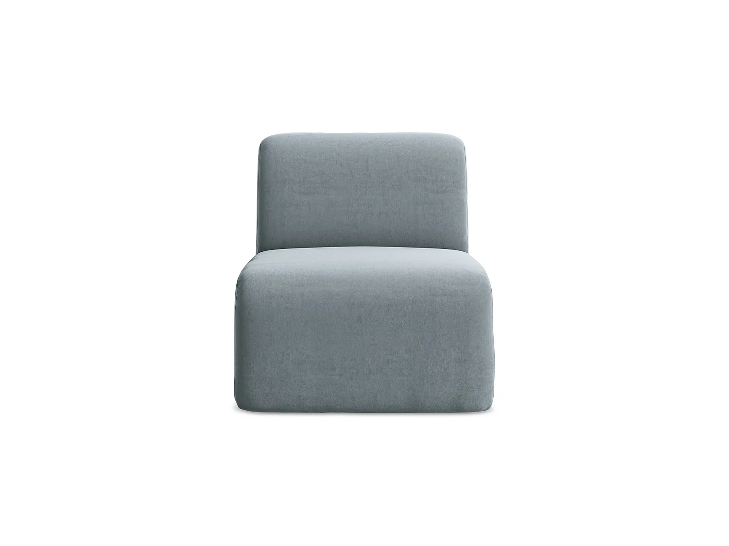 Fauteuil pour canapé modulable en velours - bleu clair - CERVO