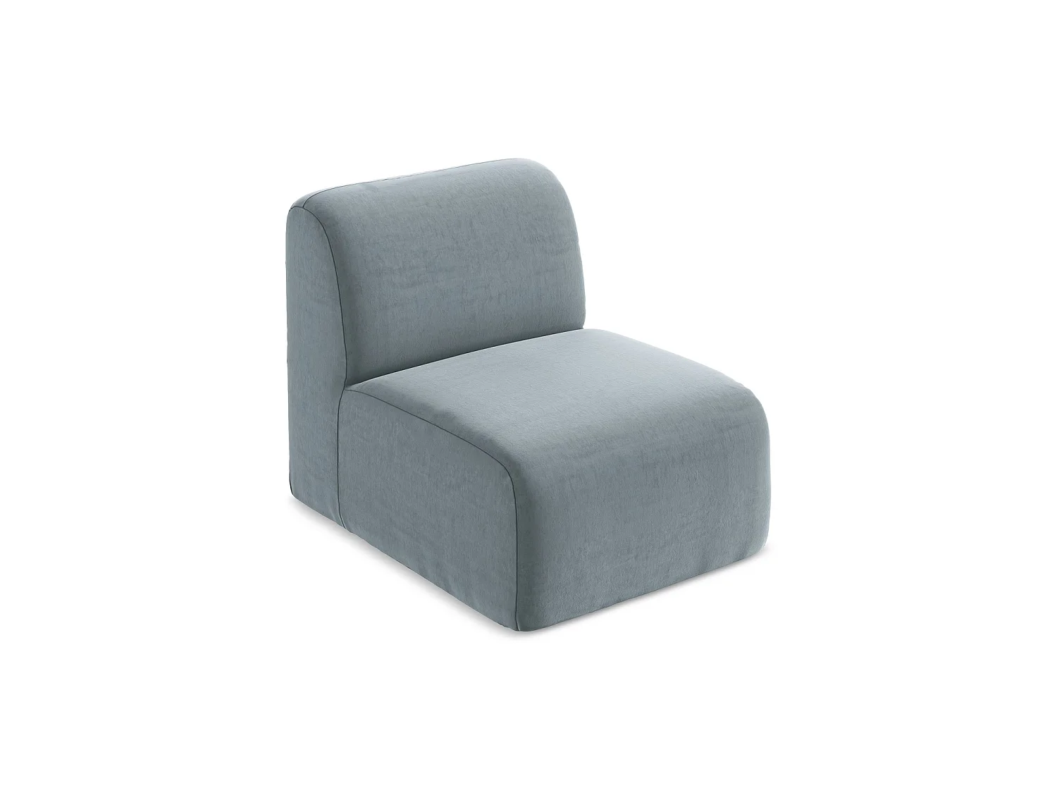 Fauteuil pour canapé modulable en velours - bleu clair - CERVO