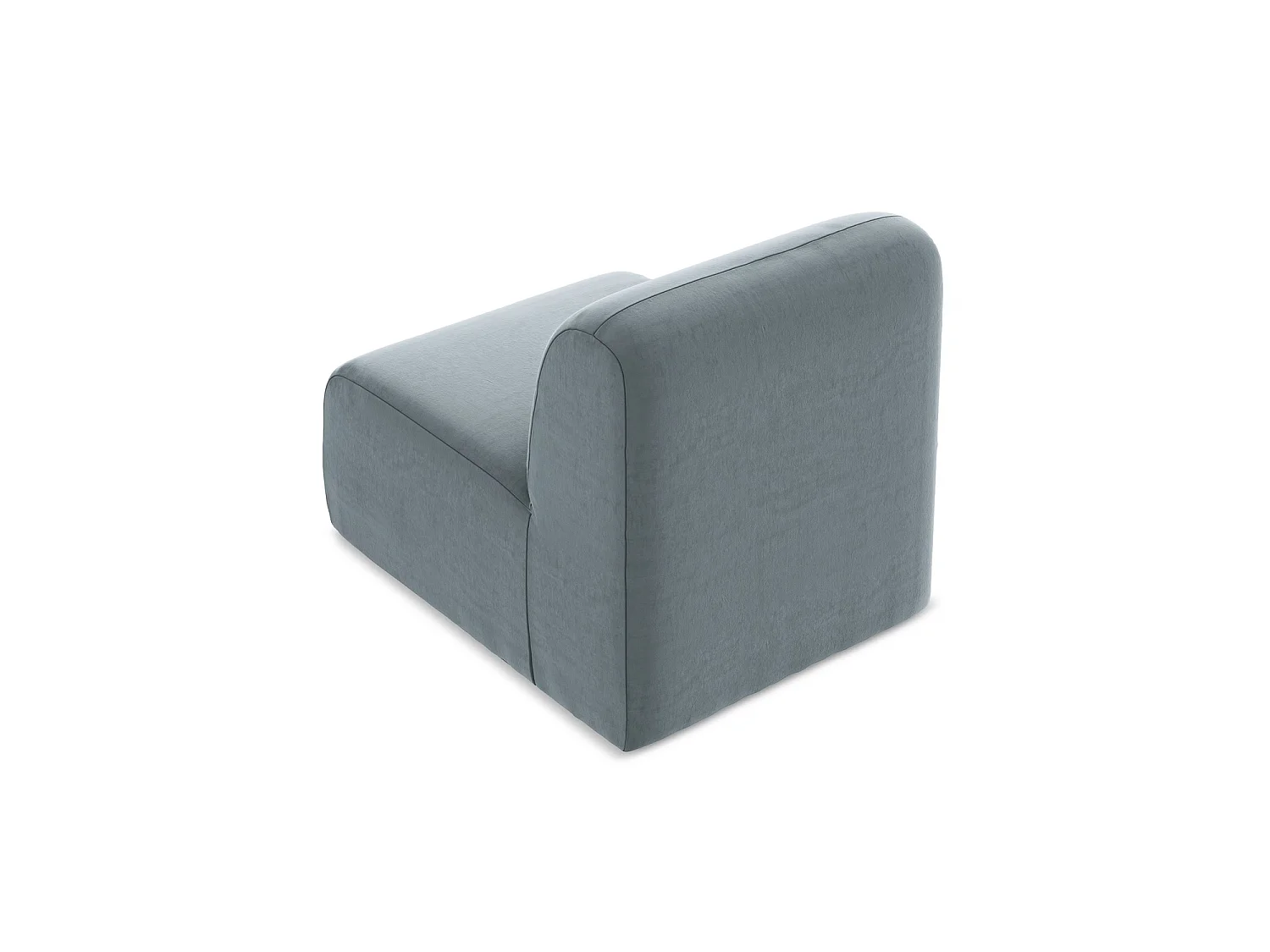Fauteuil pour canapé modulable en velours - bleu clair - CERVO