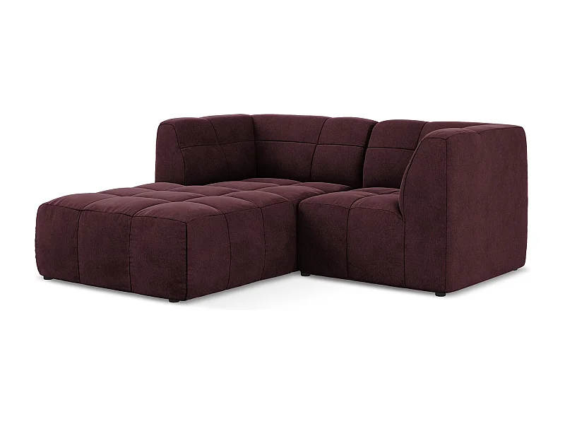 2,5-Sitzer Modulares Ecksofa - Ecke Links - Samt - Burgund - ALOHA