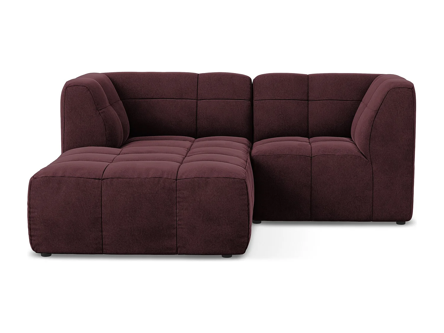 2,5-Sitzer Modulares Ecksofa - Ecke Links - Samt - Burgund - ALOHA