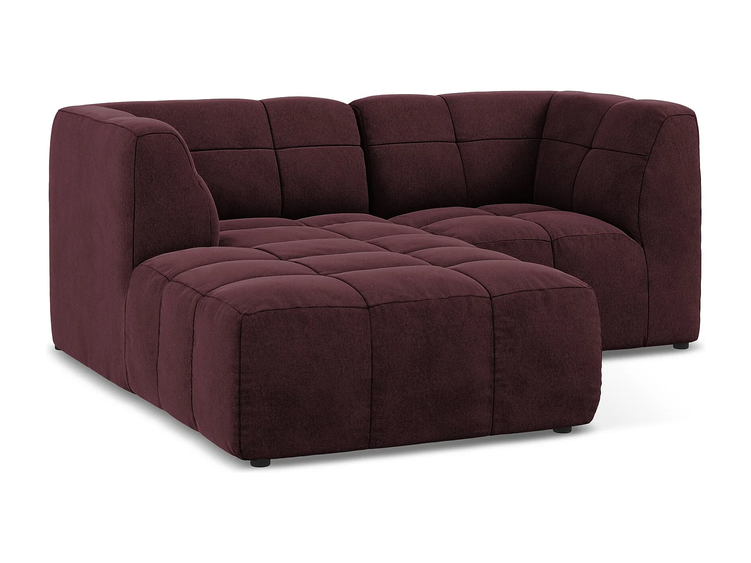 2,5-Sitzer Modulares Ecksofa - Ecke Links - Samt - Burgund - ALOHA