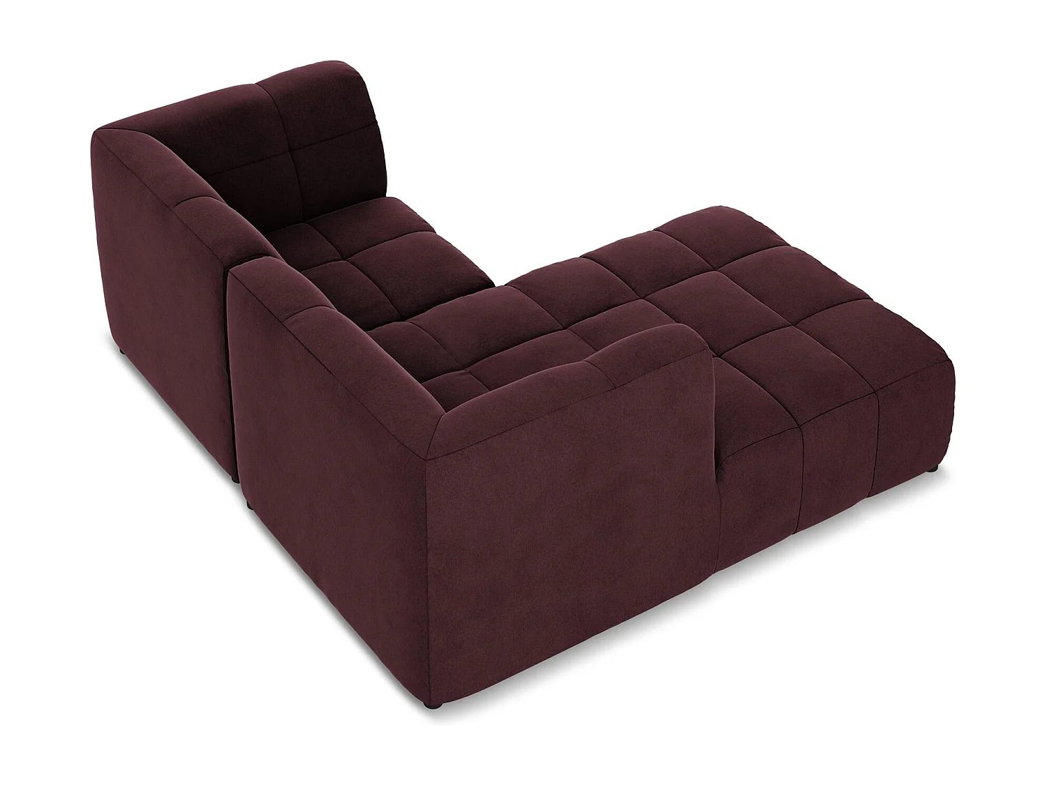 2,5-Sitzer Modulares Ecksofa - Ecke Links - Samt - Burgund - ALOHA
