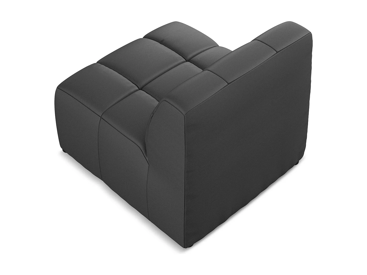 Fauteuil pour canapé modulable en similicuir - gris - ALOHA