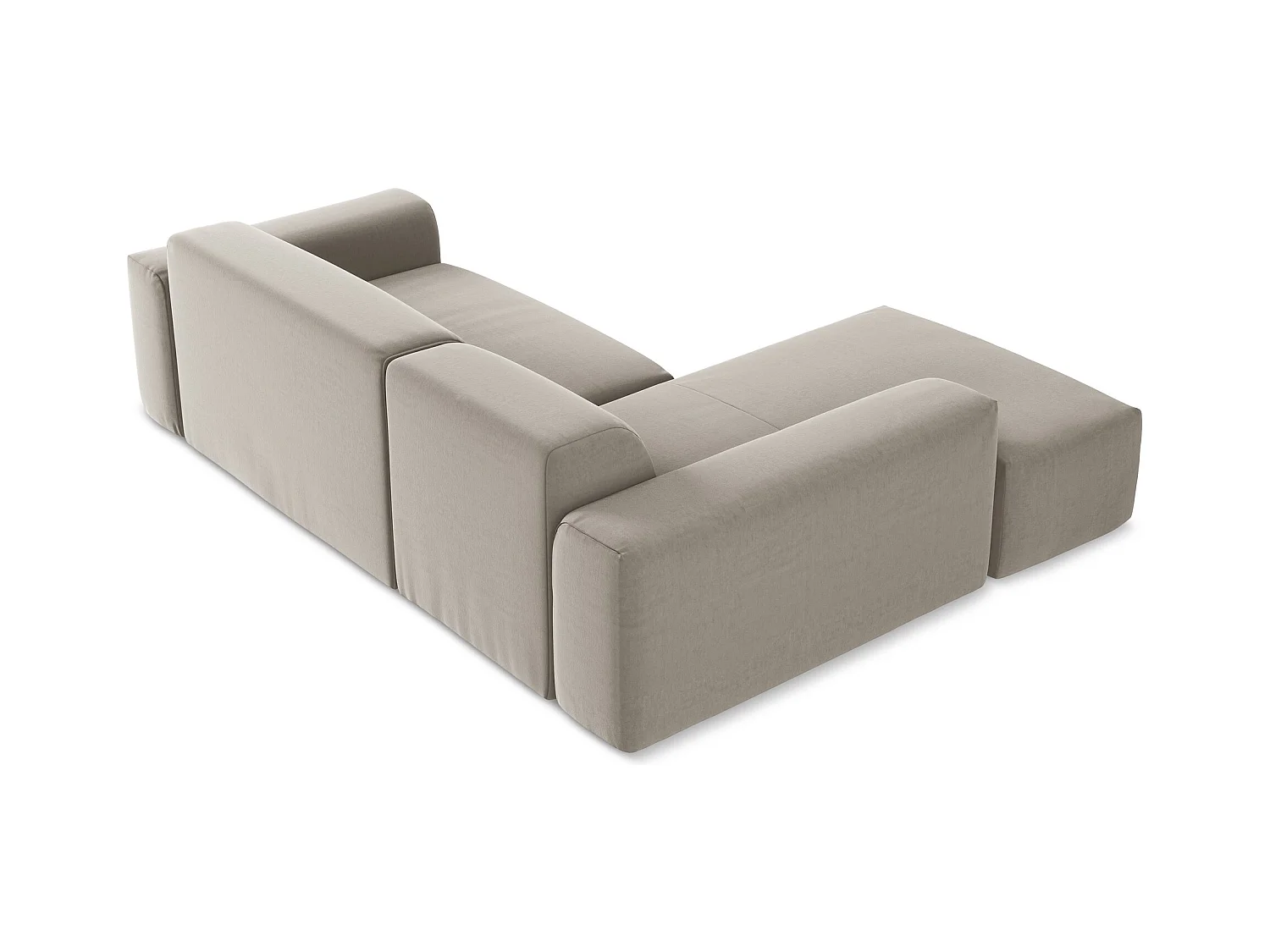 3-Sitzer Modulares Ecksofa - Ecke Links - Samt - Taupe - KELI