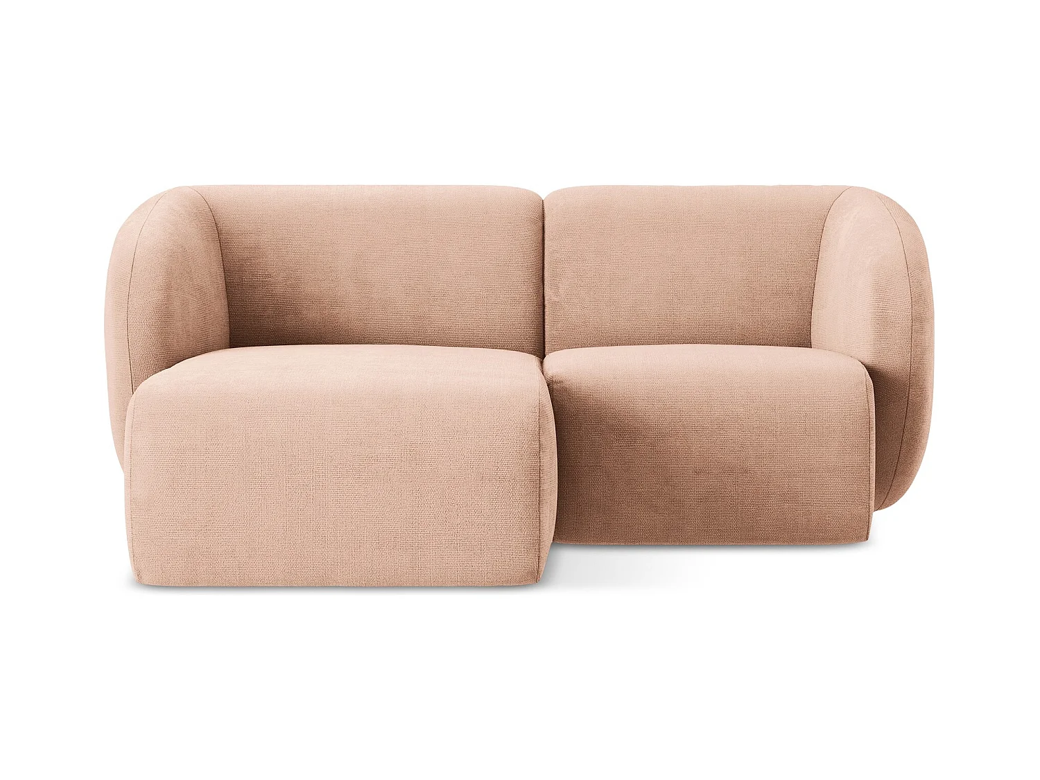 Modulaire hoekbank links van perzik chenille stof - LANI