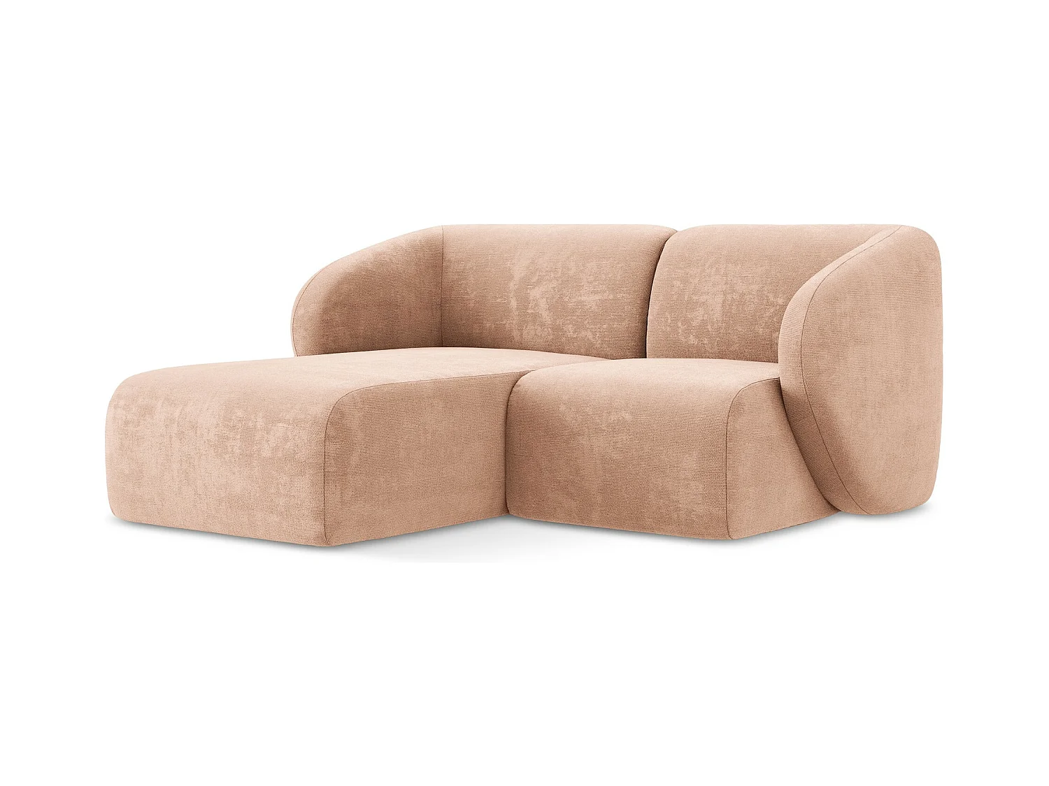 2,5-Sitzer Modulares Ecksofa - Ecke Links - Chenille - Pfirsich - LANI