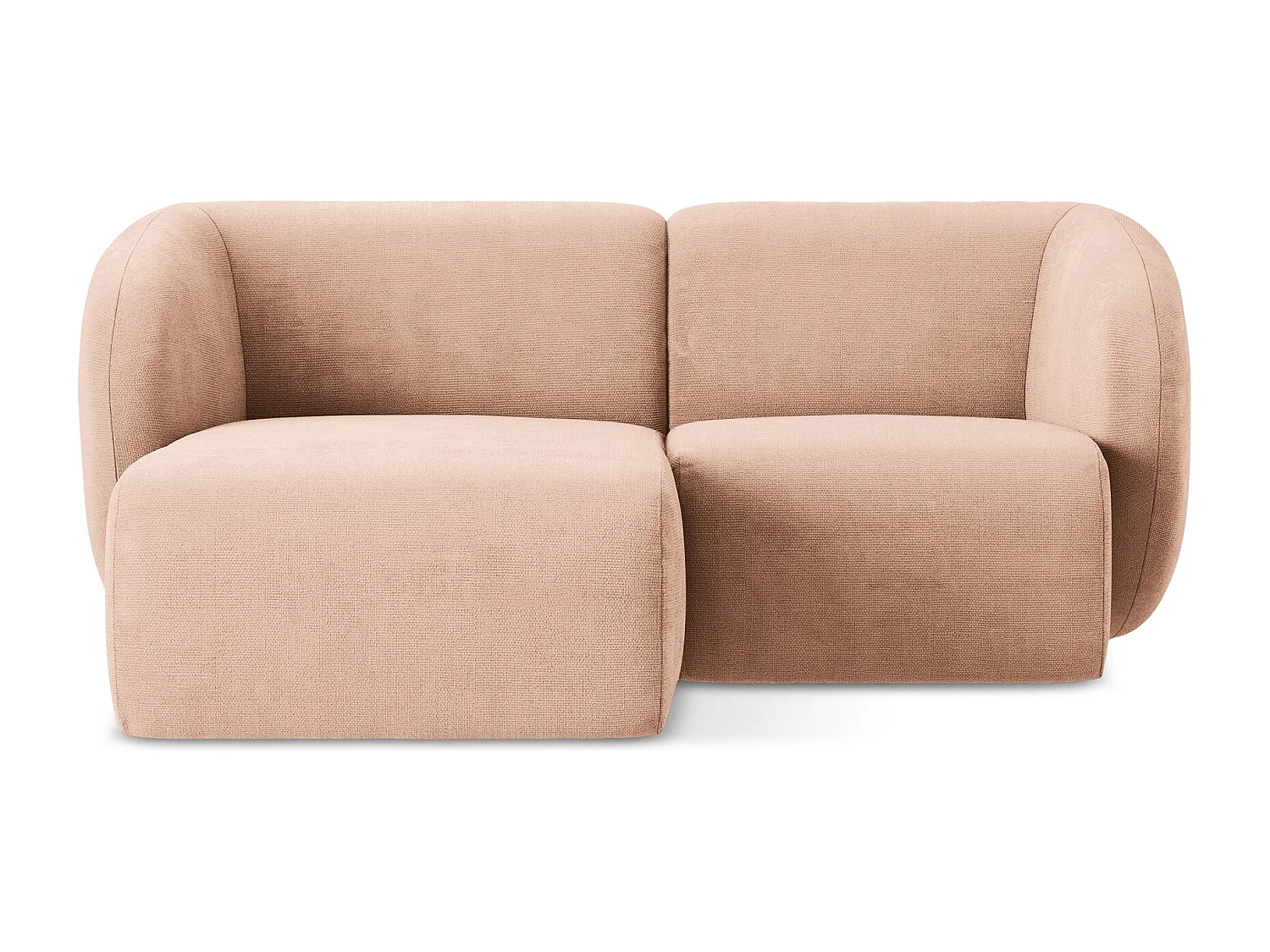 Modulaire hoekbank links van perzik chenille stof - LANI