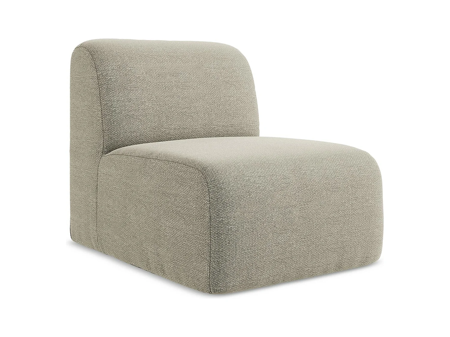 Fauteuil pour canapé modulable en tissu bouclette - taupe - LANI