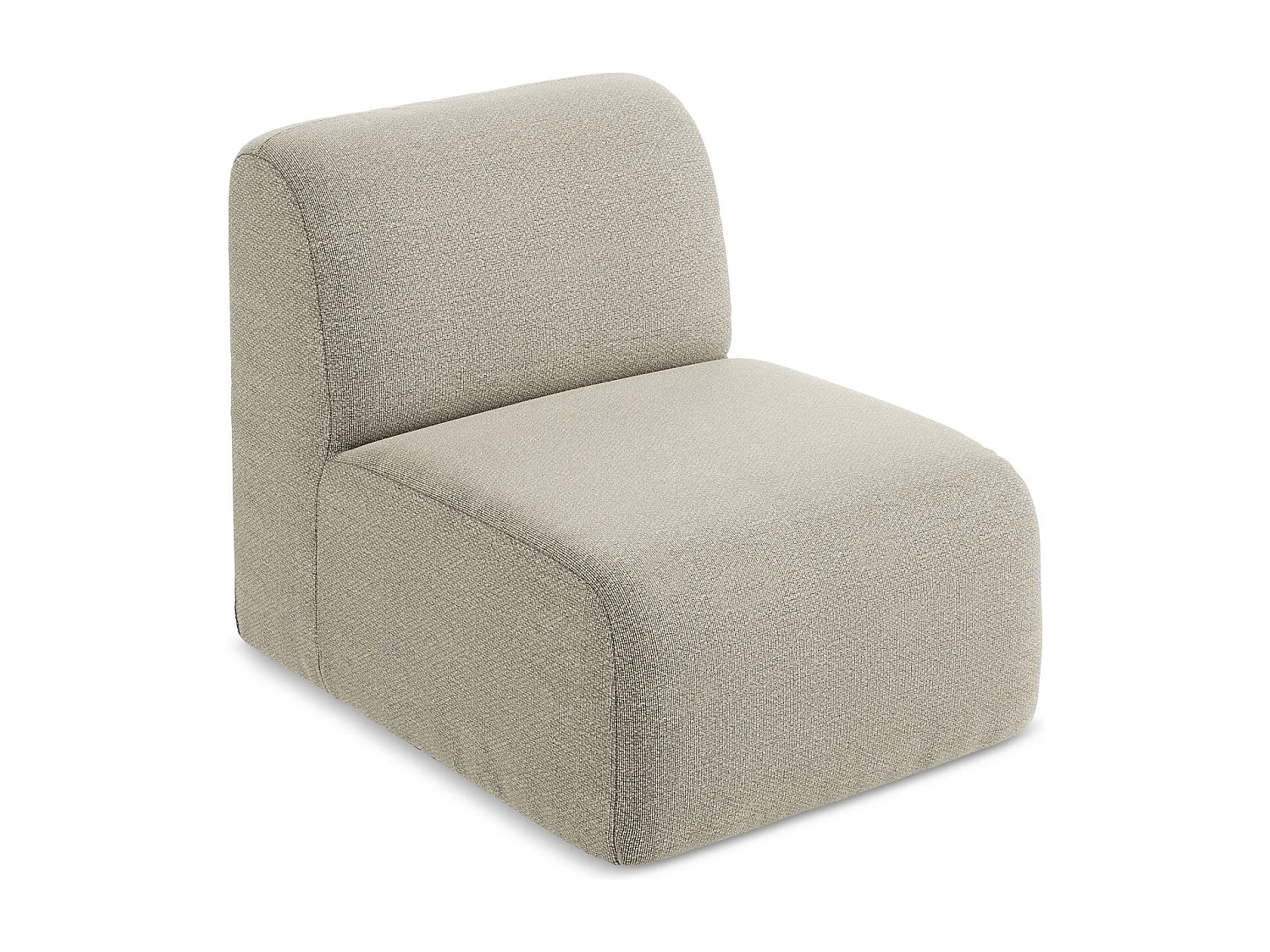 Fauteuil pour canapé modulable en tissu bouclette - taupe - LANI