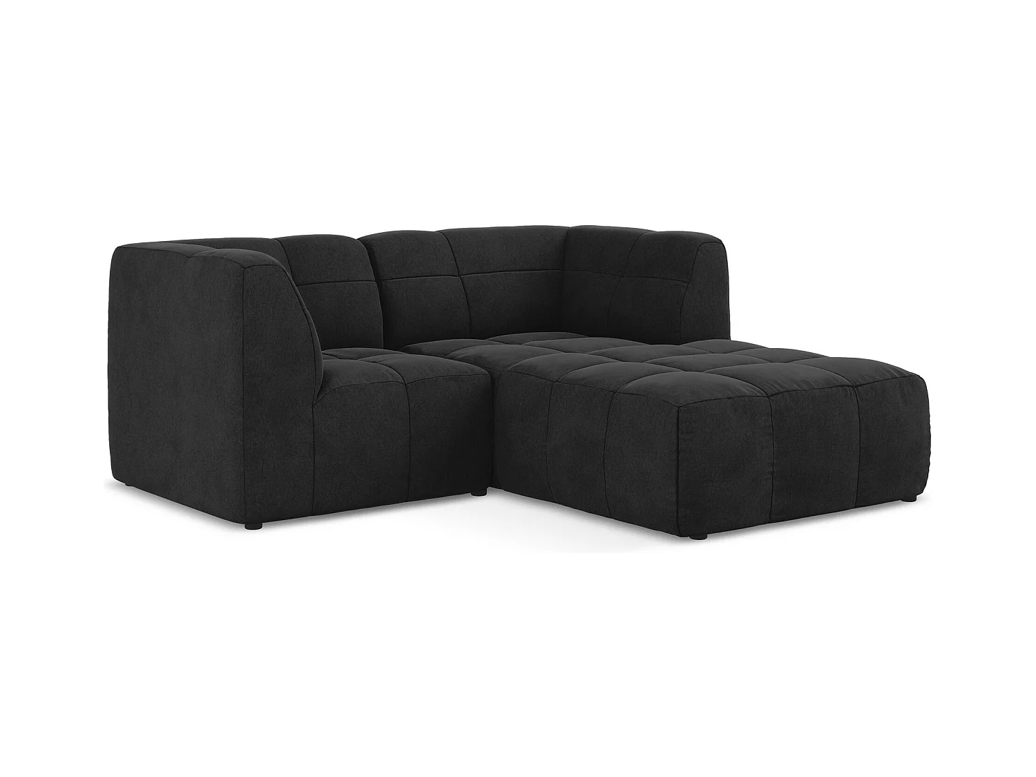 2,5-Sitzer Modulares Ecksofa - Ecke Rechts - Samt - Schwarz - ALOHA