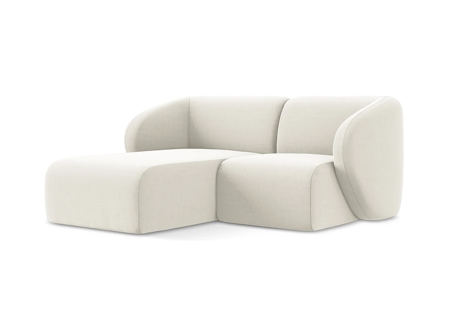 2,5-Sitzer Modulares Ecksofa - Ecke Links - Samt - Hell beige - LANI