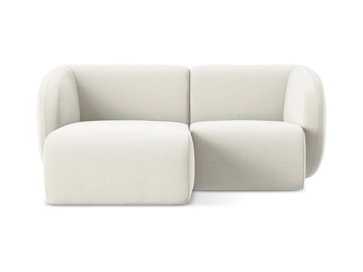 2,5-Sitzer Modulares Ecksofa - Ecke Links - Samt - Hell beige - LANI