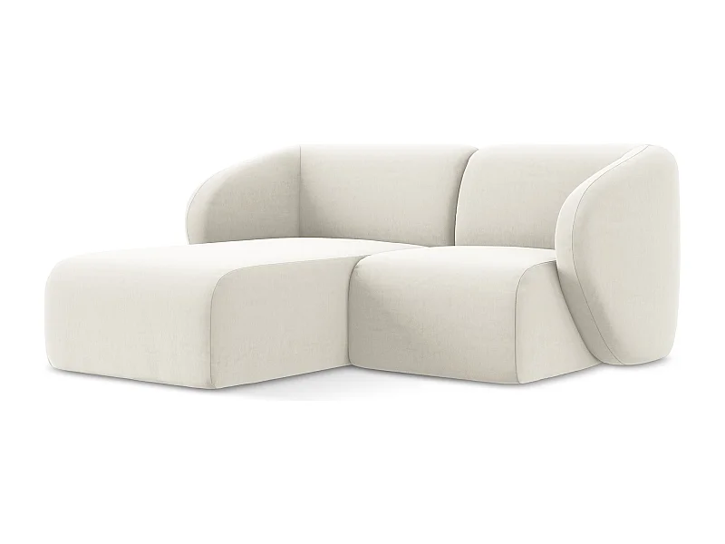 2,5-Sitzer Modulares Ecksofa - Ecke Links - Samt - Hell beige - LANI