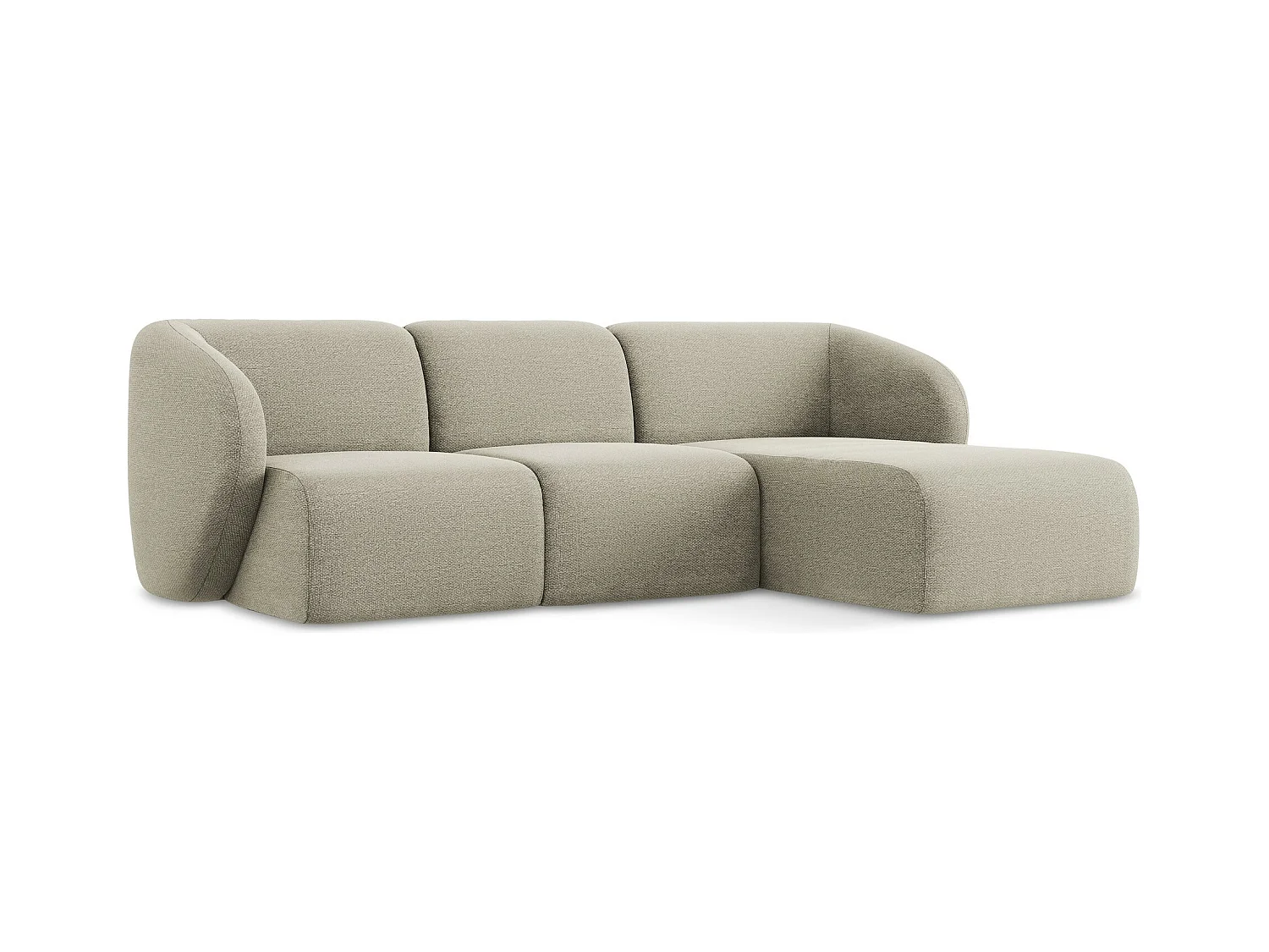 3-Sitzer Modulares Ecksofa - Ecke Rechts - Bouclé - Taupe - LANI