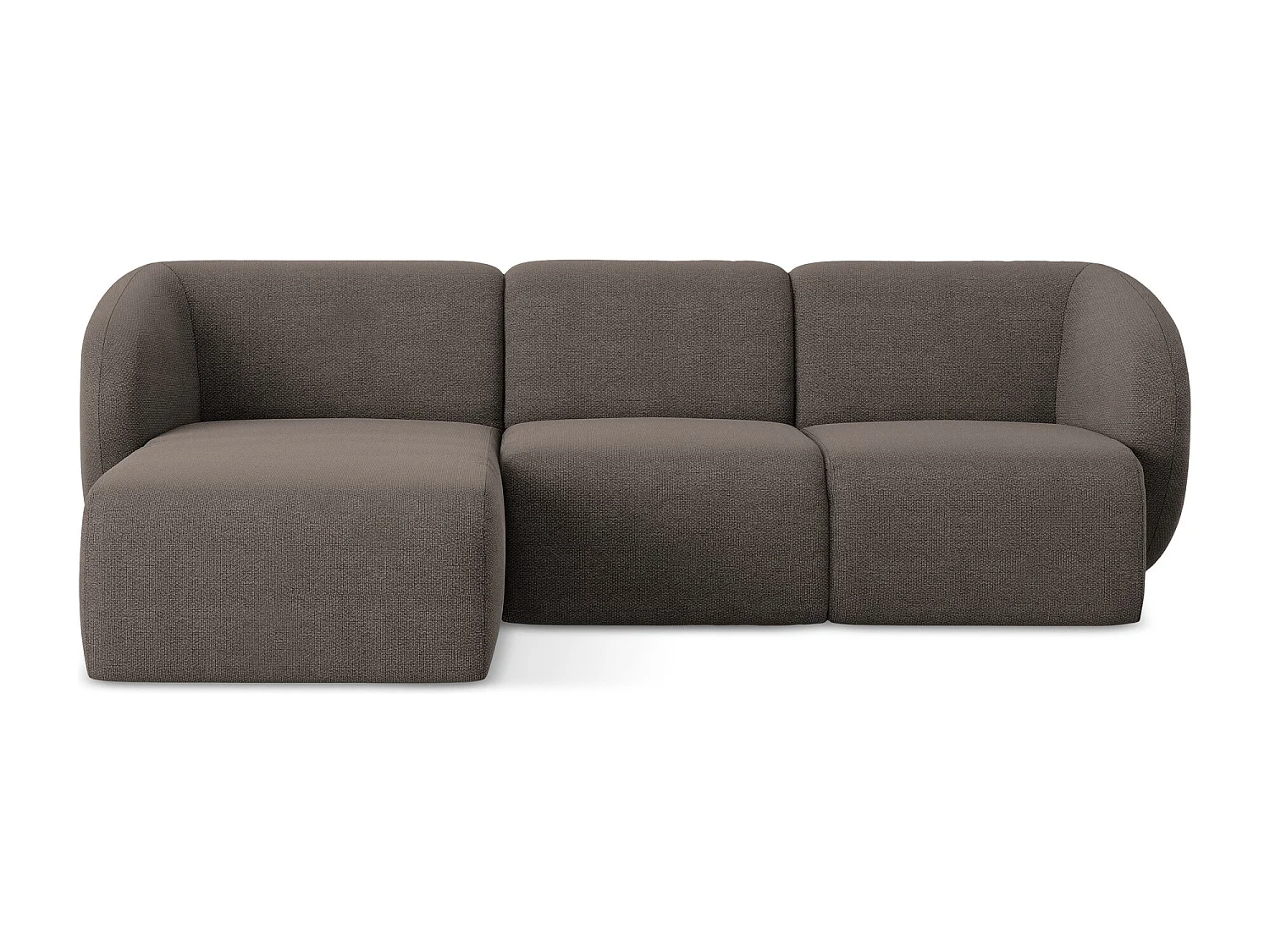 3-Sitzer Modulares Ecksofa - Ecke Links - Bouclé - Schokolade - LANI
