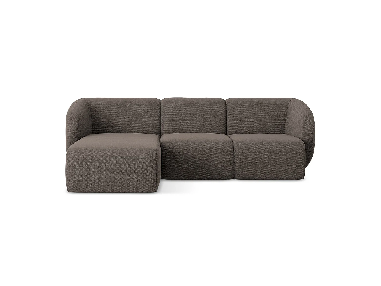 3-Sitzer Modulares Ecksofa - Ecke Links - Bouclé - Schokolade - CERVO
