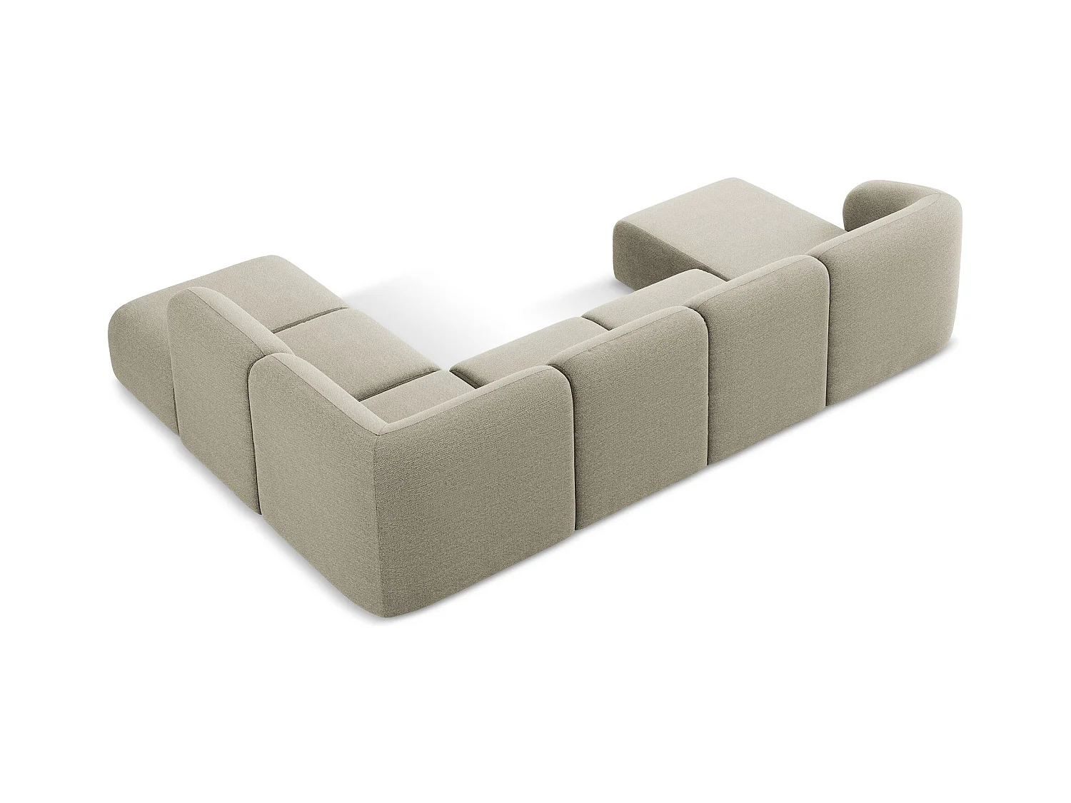 Sofa panoramiczna prawa - z tkaniny bouclé - kreci - LANI