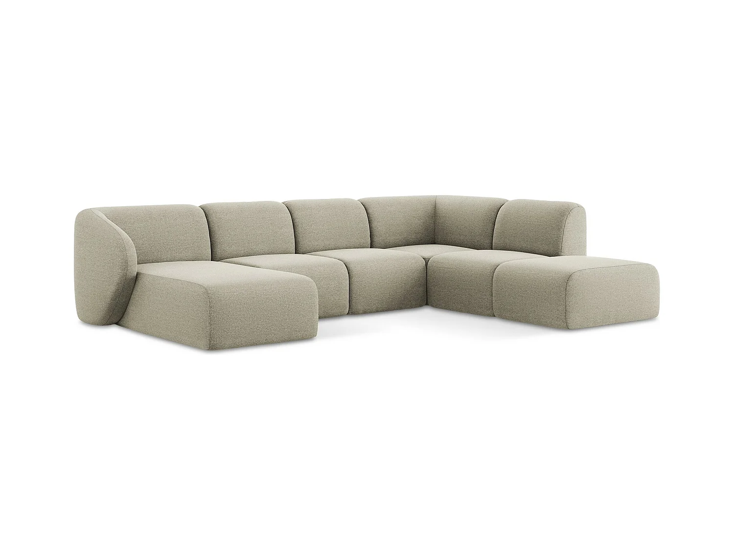 Große Wohnlandschaft Rechts - - Bouclé - Taupe - LANI