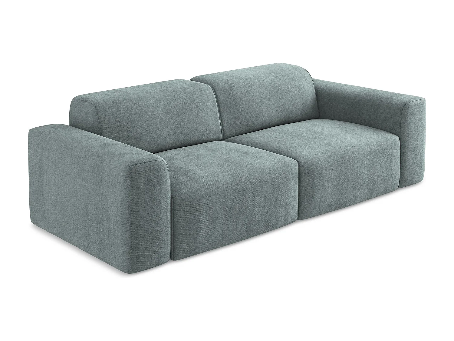 Sofá modular 2 lugares em tecido texturizado jeans - KELI