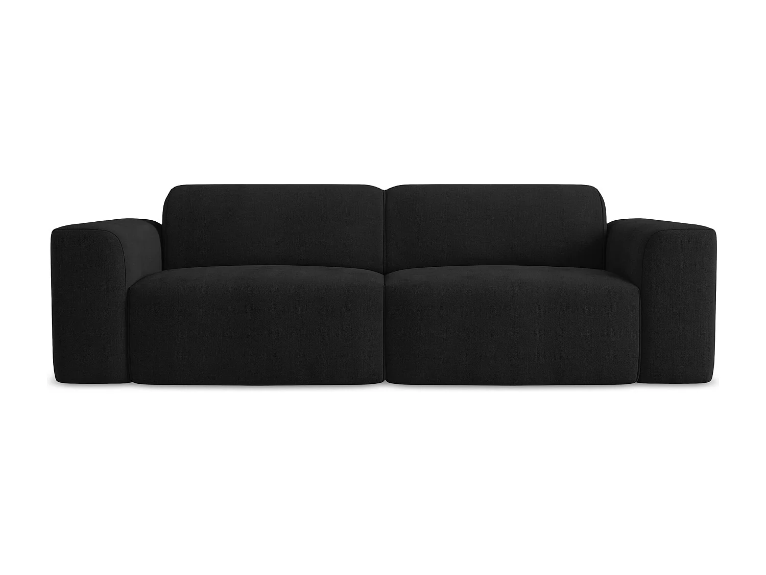 Driezits modulaire bank van zwart textuurstof - KELI