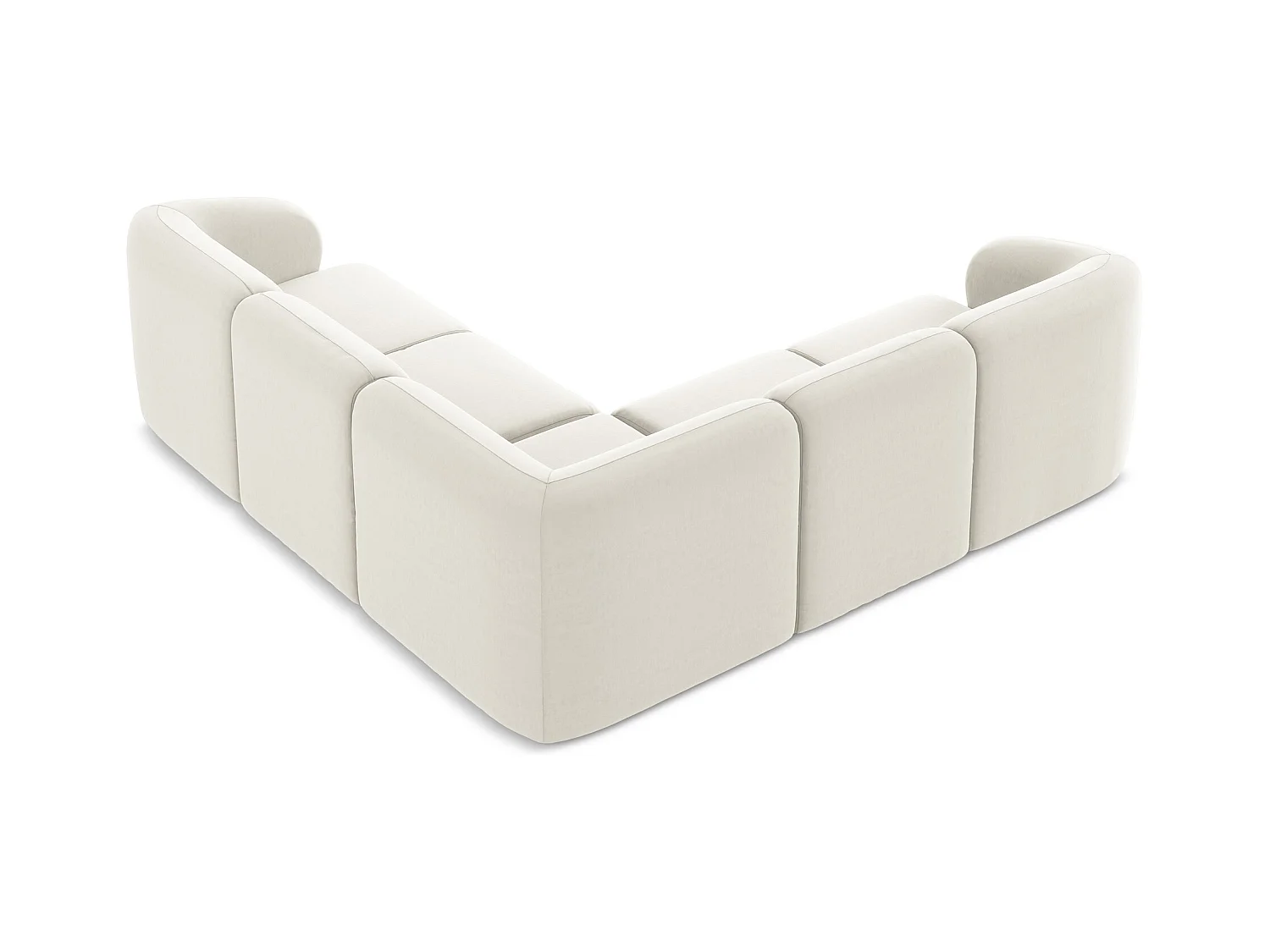 Modulares Ecksofa - - Samt - Hell beige - LANI
