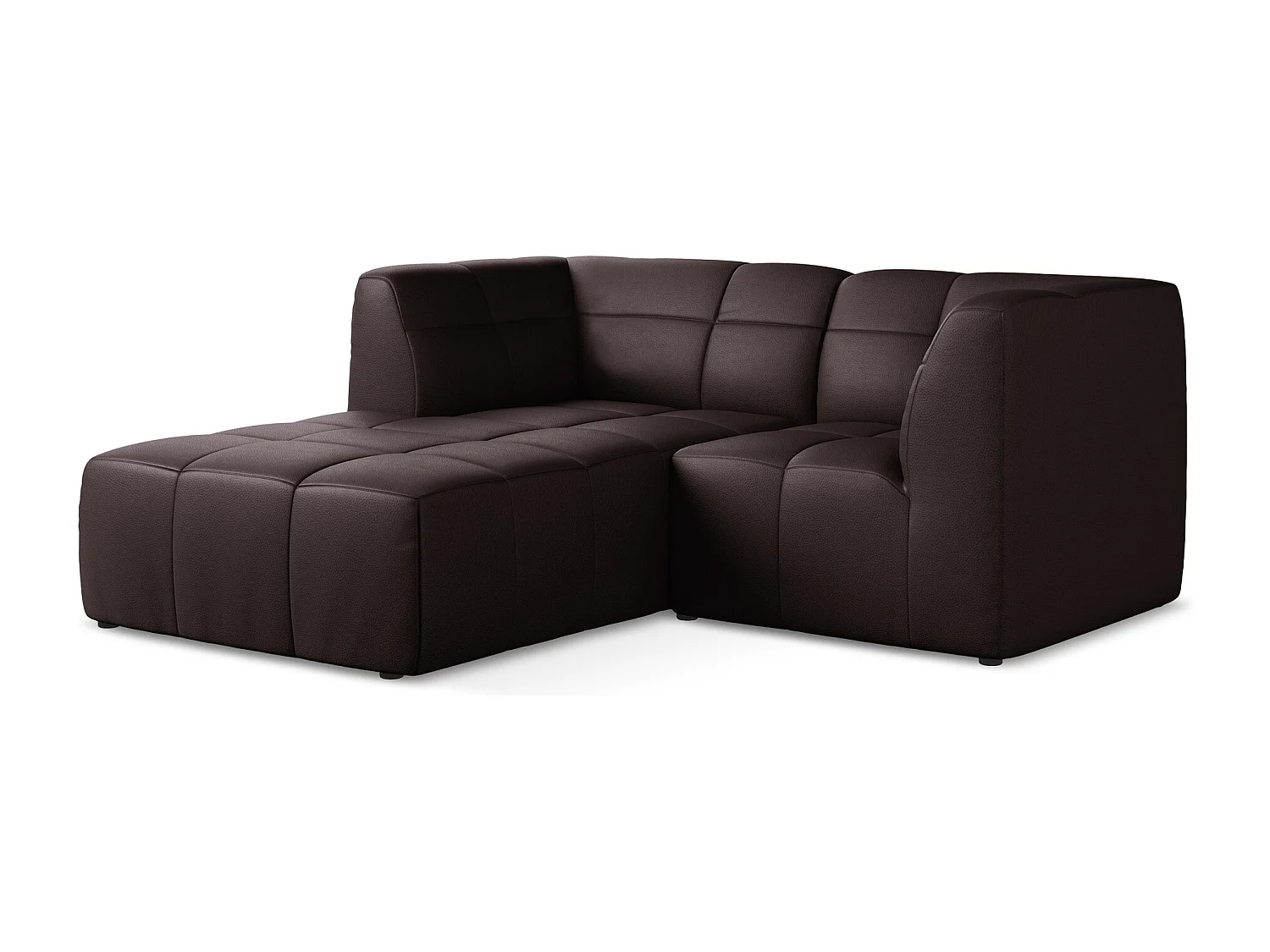 2,5-Sitzer Modulares Ecksofa - Ecke Links - Kunstleder - Pflaume - ALOHA