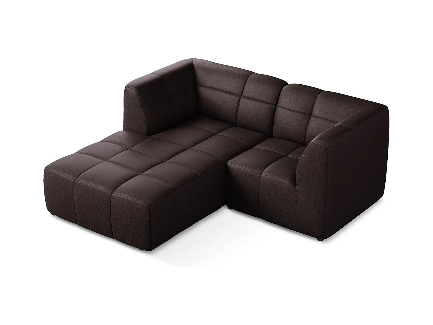 2,5-Sitzer Modulares Ecksofa - Ecke Links - Kunstleder - Pflaume - ALOHA