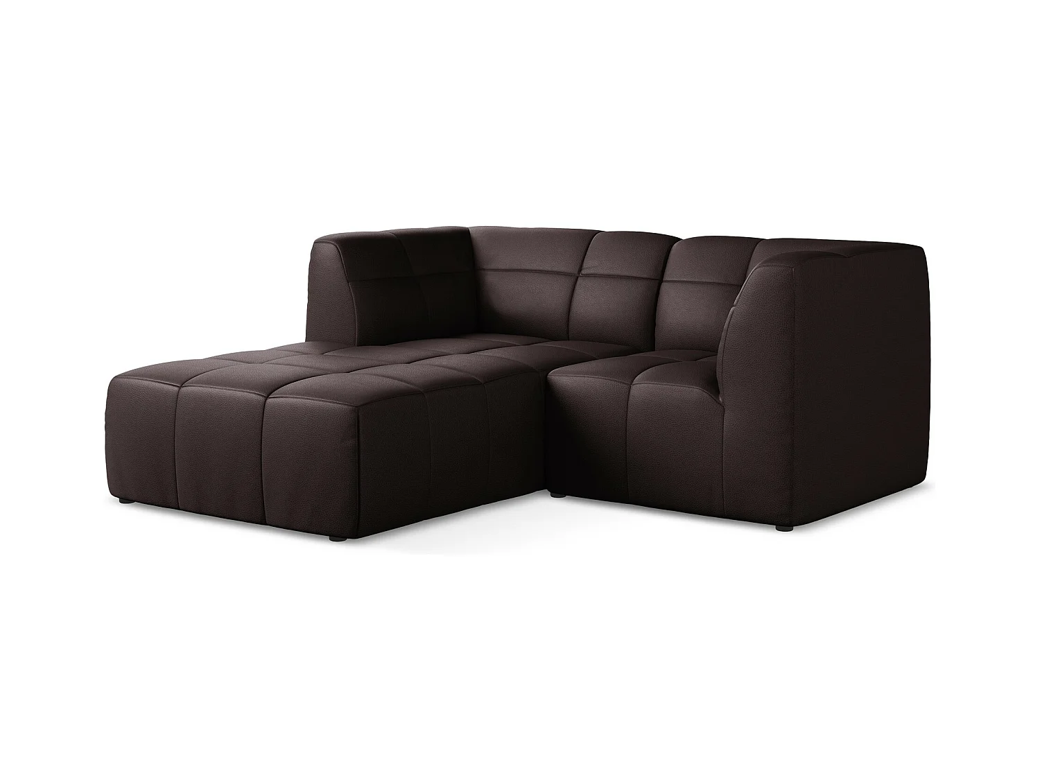 2,5-Sitzer Modulares Ecksofa - Ecke Links - Kunstleder - Pflaume - ALOHA