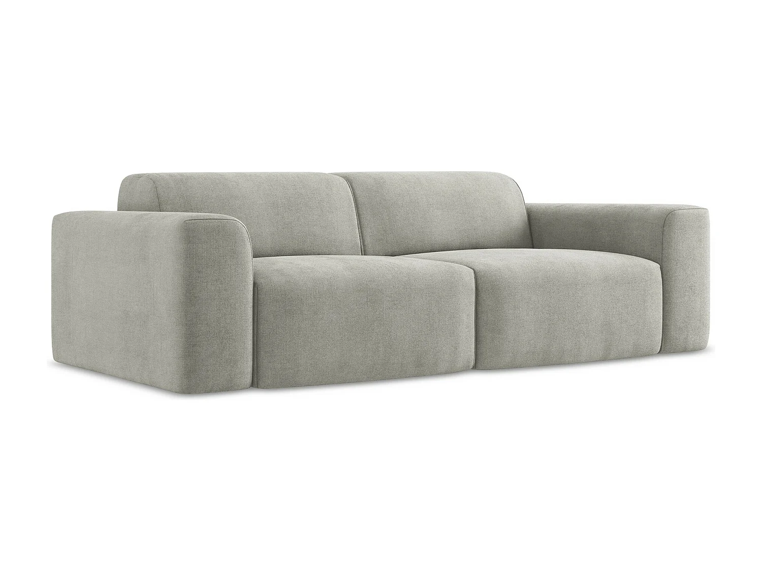 Canapé modulable 2 places en tissu texturé - gris clair - KELI