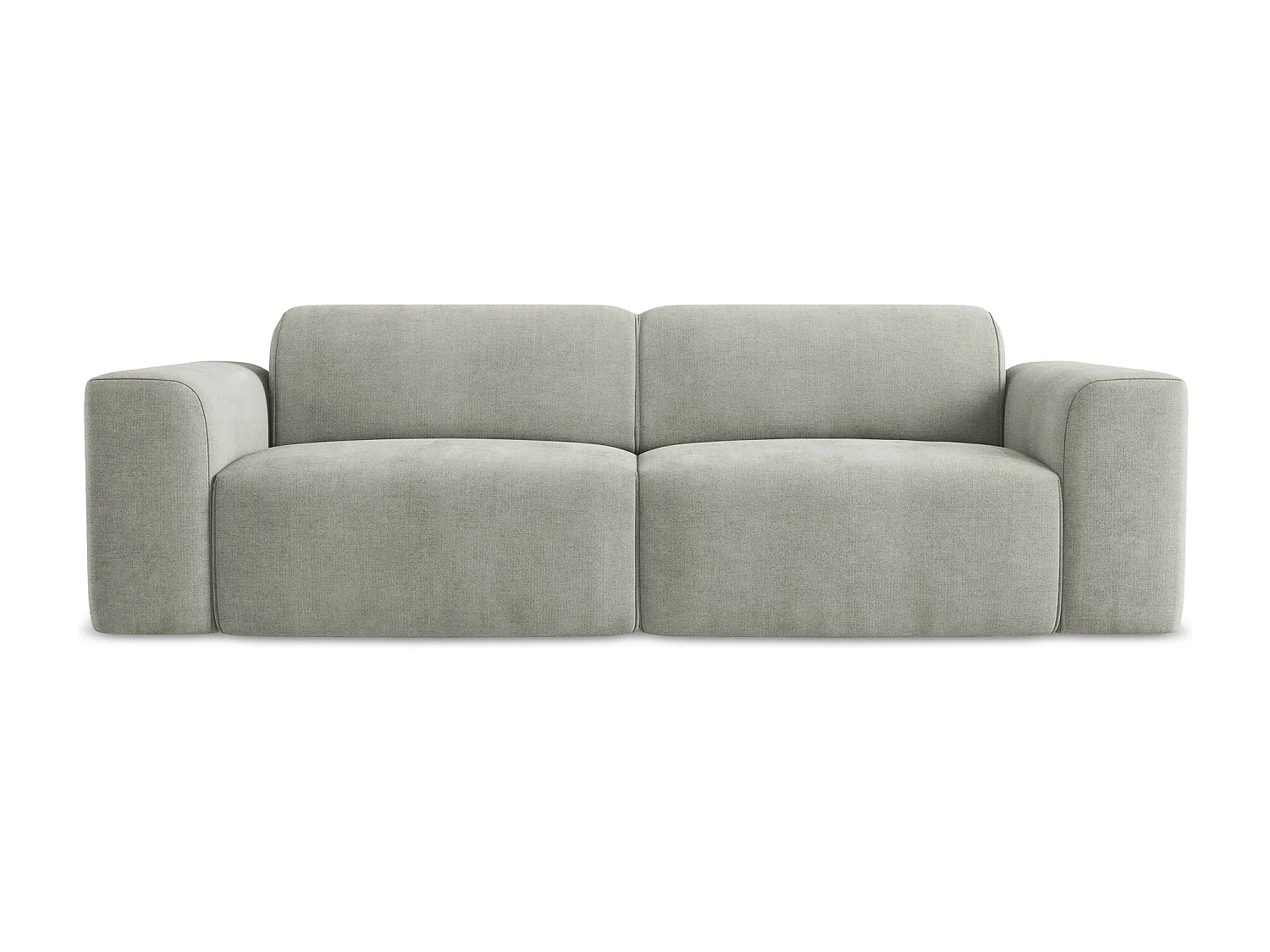 Canapé modulable 2 places en tissu texturé - gris clair - KELI