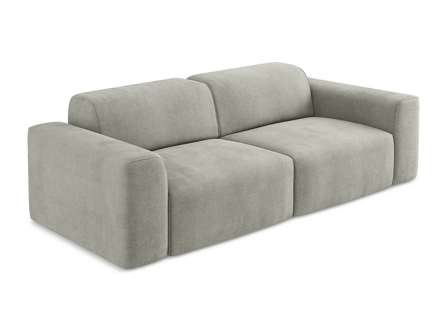 Canapé modulable 2 places en tissu texturé - gris clair - KELI