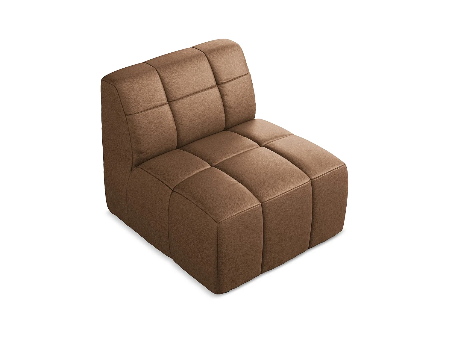 Bankmodule midden van chocolade kunstleer - ALOHA