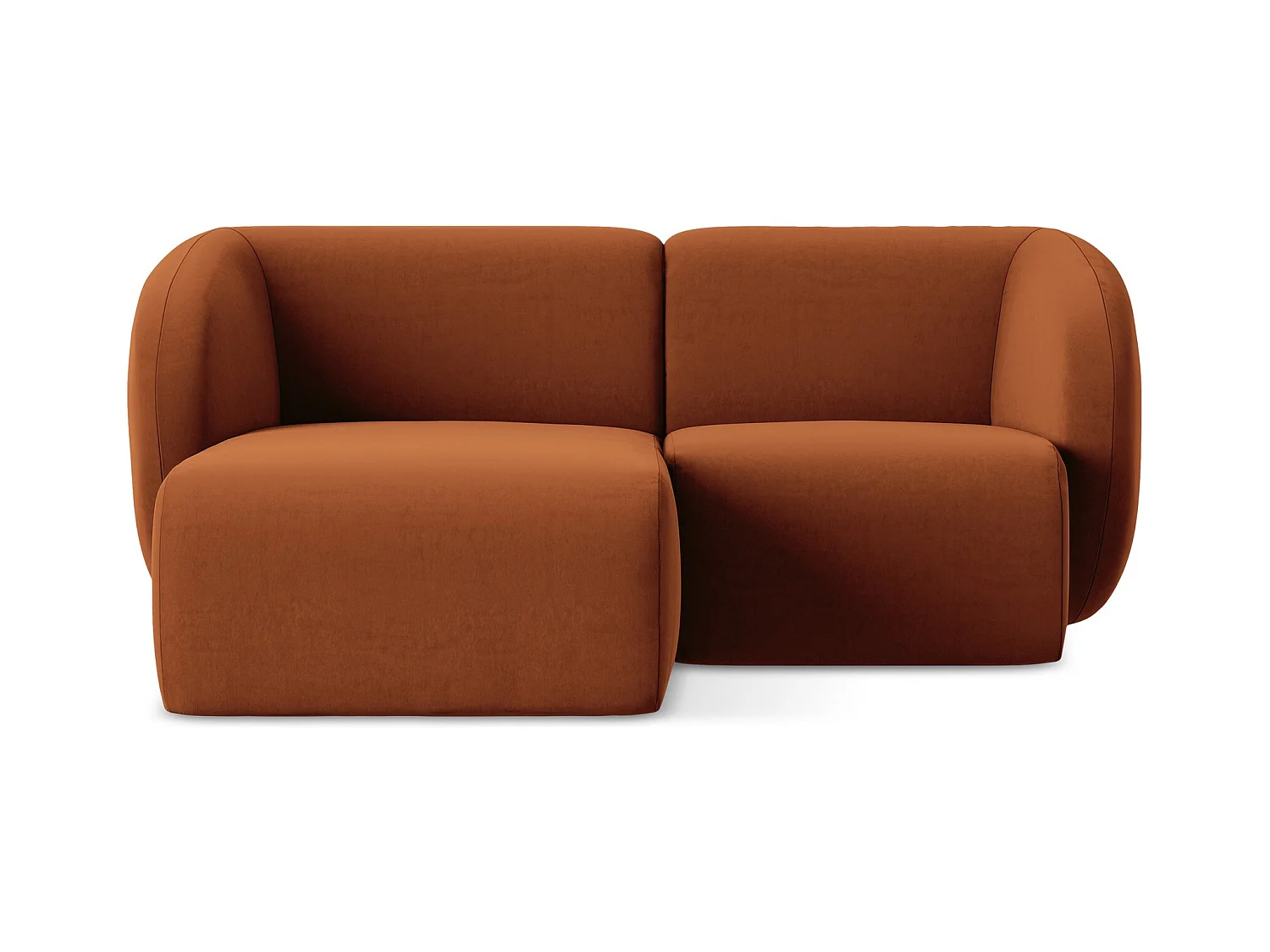 Modulaire hoekbank links van terracotta velours - LANI