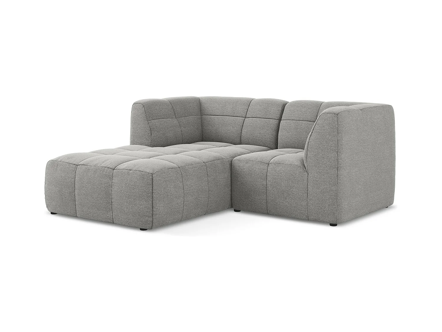 2,5-Sitzer Modulares Ecksofa - Ecke Links - Bouclé - Hellgrau - ALOHA