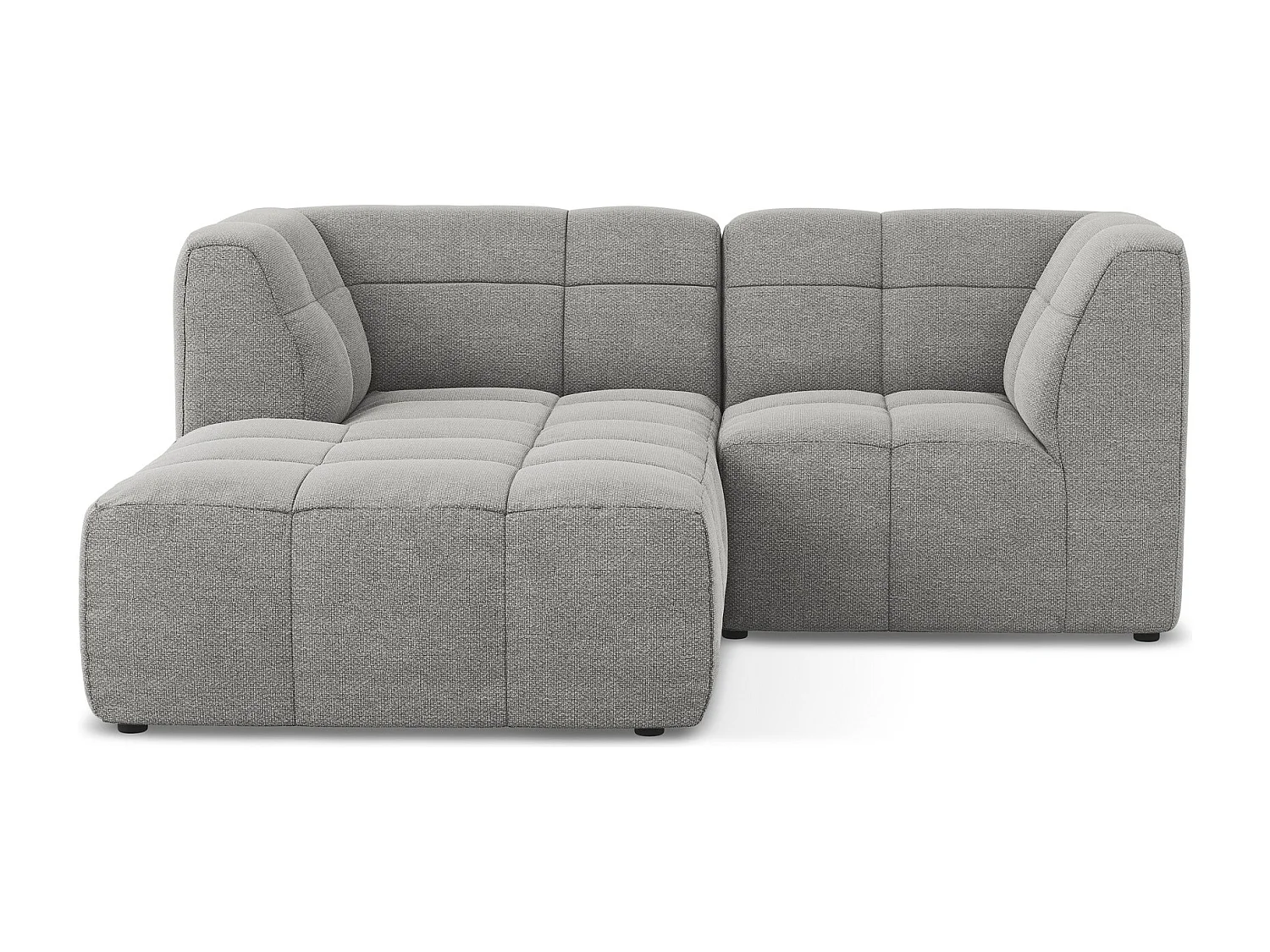 Narożnik lewostronny - z tkaniny bouclé - jasny szary - ALOHA